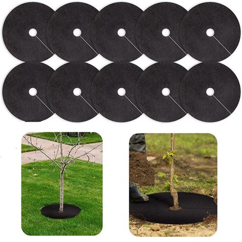 10 Pack Non Woven Tree Mulch Ring Reusable Weed Barrier Mat Degradable Used To Inhibit Growth