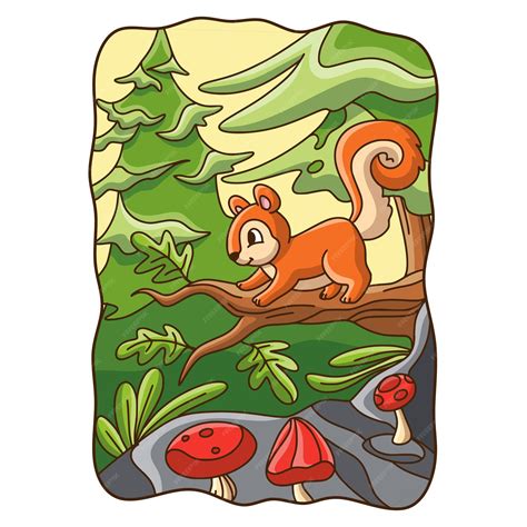 Squirrel Climbing Tree Clip Art