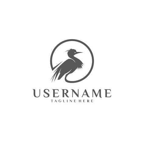 Premium Vector Silhouette Of Heron Circle Logo