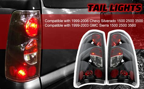 Hecasa Taillight Tail Lights Pair Compatible With 1999 2007 Chevy Silverado 1500