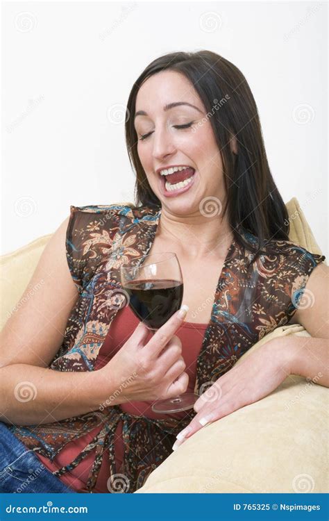 Brunette Drinking Stock Image Image Of Arms Adult Grimace