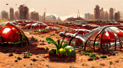 Mars colonization, illustration - Stock Image - C056/4314 - Science ...