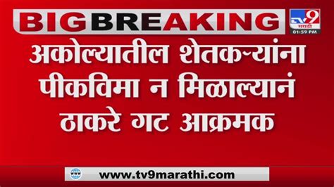 Akola : अकोल्यातील शेतकऱ्यांना पीकविमा न मिळाल्यानं ठाकरे गट आक्रमक ...