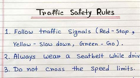 10 Lines About Traffic Rules Easy In English Roads Safety Rules Easy