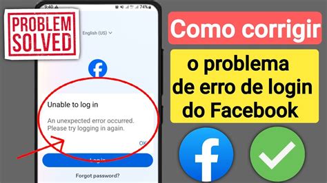 Como Corrigir O Problema De Incapacidade De Login Do Facebook Um Erro