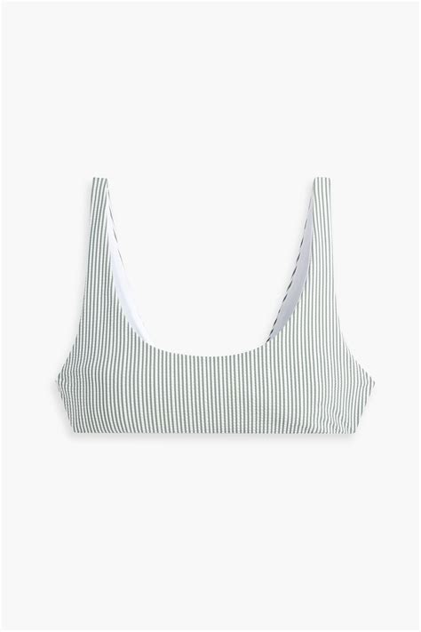 Onia Striped Seersucker Bikini Top The Outnet