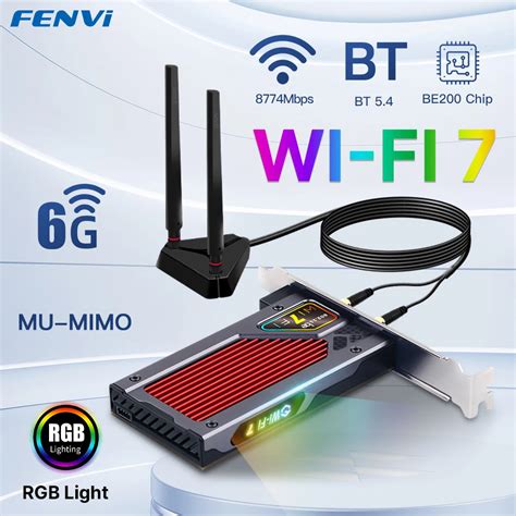 Fvi Adaptador Pcie Inal Mbrico WiFi 7 Bluetooth 5 4 802 11be Luz RGB