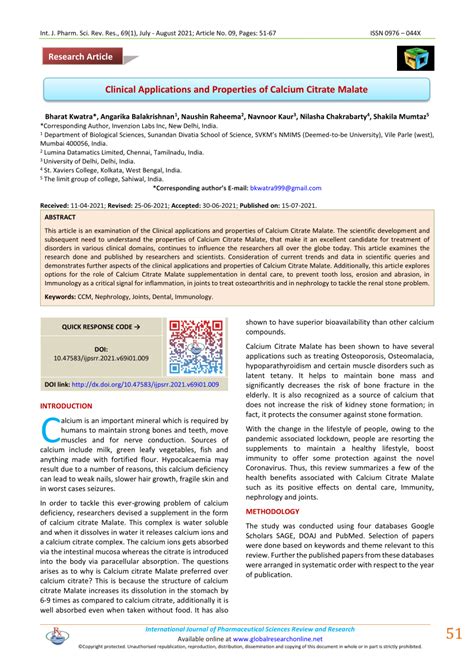 Pdf Clinical Applications And Properties Of Calcium Citrate Malate