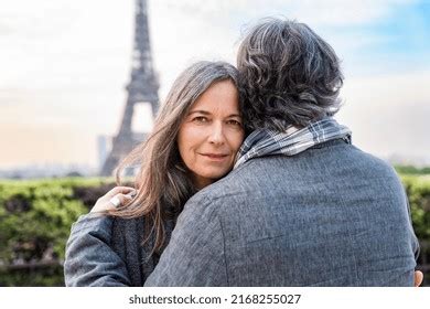 Smiling Mature Woman Hugging Man Front Stock Photo 2168255027 Shutterstock