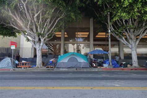 Tents of a Homeless Encampment in Hollywood during the Day Editorial ...