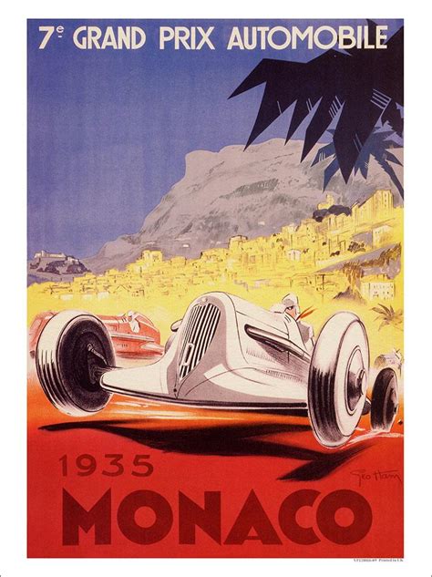 Monaco Grand Prix 1935 Racing Poster Art Print 7 99 Framed Print