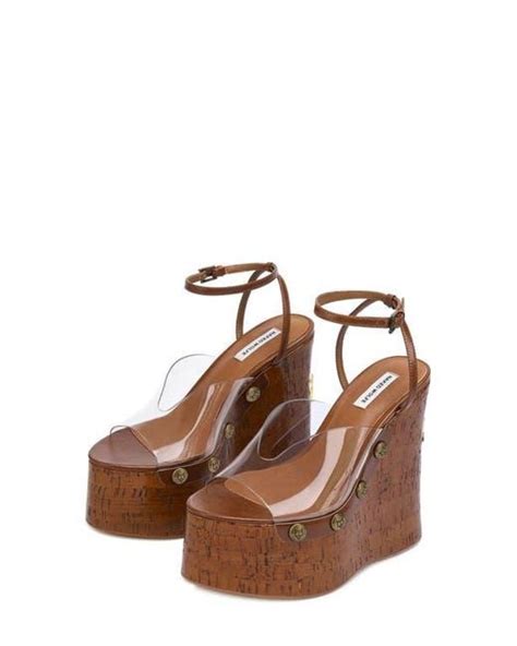 Naked Wolfe Tiger Ankle Strap Platform Wedge Sandal In Brown Lyst