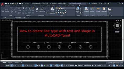 How To Create Line Type With Text And Shape In Autocad Tamil Youtube