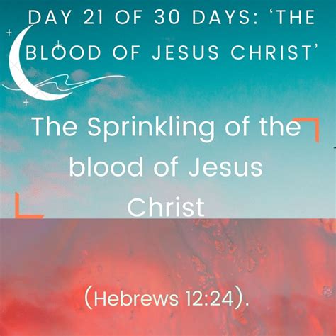 Day 21 Of 30 Days ‘the Blood Of Jesus Christthe Sprinkling Of The