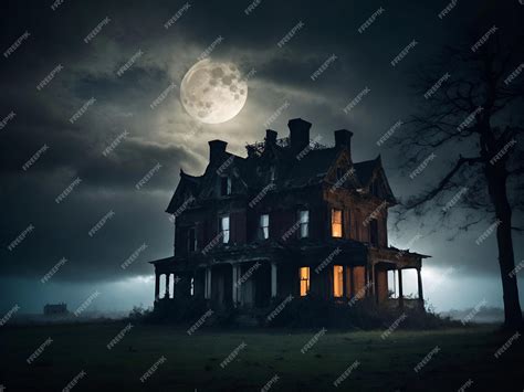 Premium AI Image | Old abandoned haunted house Spooky Halloween house