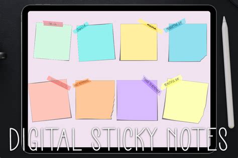 Digital Sticky Notes Cute Paper 8 Items Graphic by MOMAT THIRTYONE · Creative Fabrica