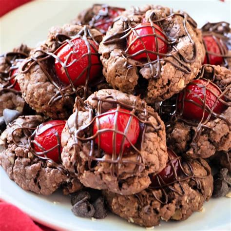 Chocolate Cherry Thumbprints Cookies Love Bakes Good Cakes