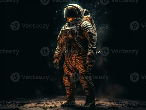 Astronaut In Spacesuit Against The Background Of The Night Sky Created