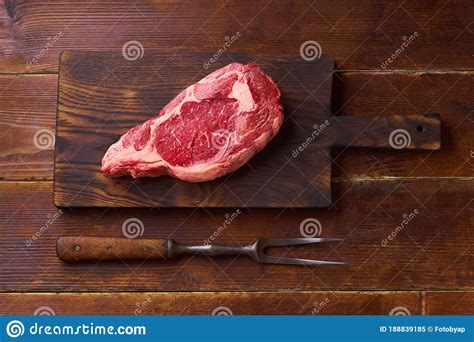 Top View Black Angus Prime Beef Rib Eye Steak Stock Image Image Of