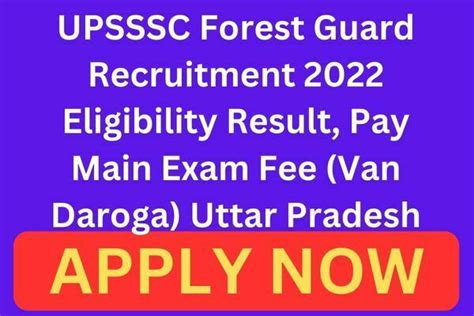 UPSSSC Forest Guard Recruitment 2022 Eligibility Result Pay Main Exam