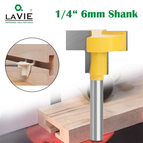 LAVIE 6mm 6 35mm Shank T Slot Milling Straight Edge Slotting Knife