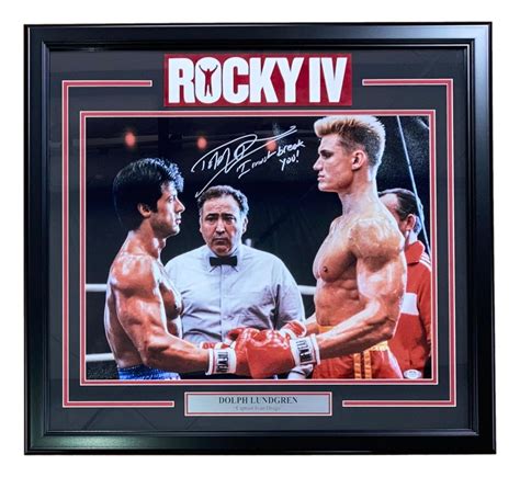 Dolph Lundgren Signed "Rocky IV" Custom Framed Photo Inscribed "I Must ...