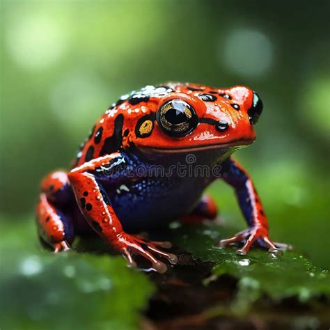 Beauty of Phantasmal Poison Frog after the Rain on Tree Stock ...