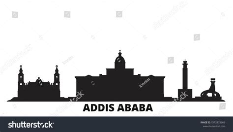 Ethiopia Addis Ababa City Skyline Isolated Stock Vector (Royalty Free ...