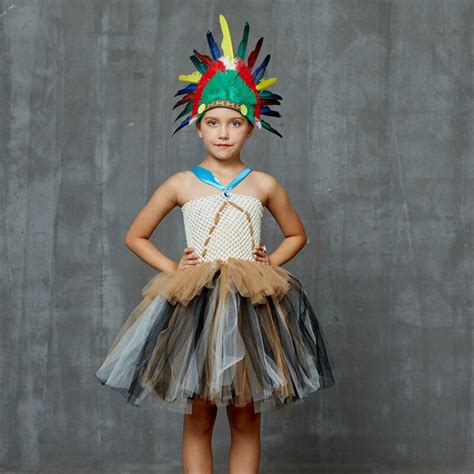 Girls Indian Pocahontas Tutu Dress Kids Pocahontas Costume Etsy