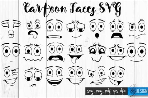 Cartoon Face Svg Funny Face Svg Design Graphic By Flydesignsvg