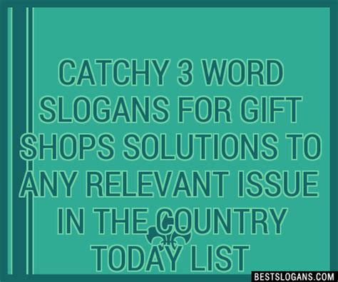 100 Catchy 3 Word For Gift Shops Solutions To Any Relevant Issue In