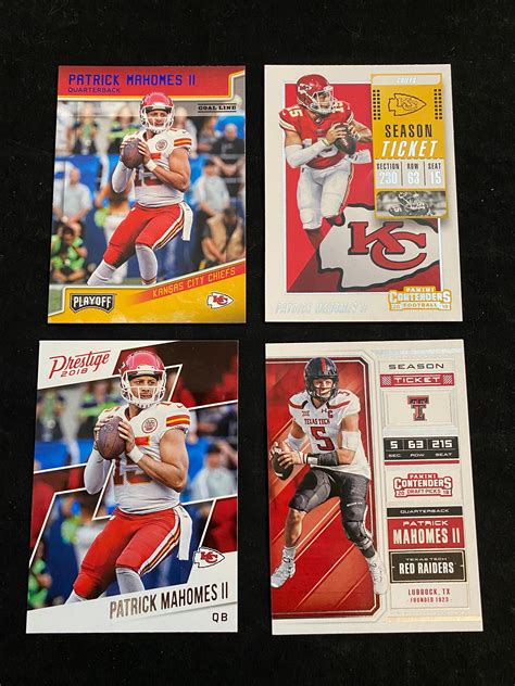 Lot 4 Mint 2018 Panini Patrick Mahomes Football Cards