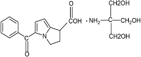 Chemical structure of Ketorolac tromethamine. | Download Scientific Diagram