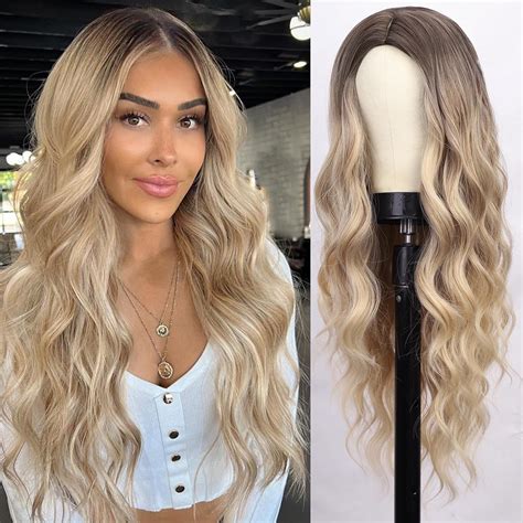 Amazon Aisi Queens Long Ombre Blonde Wavy Wigs For Women Inch