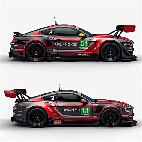 Aggressive Ford Mustang Gt Race Car Livery Design Stable Diffusion