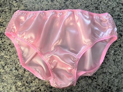 Handmade Pink Satin Panties Knickers Sissy Plain Picot Silky Etsy Australia