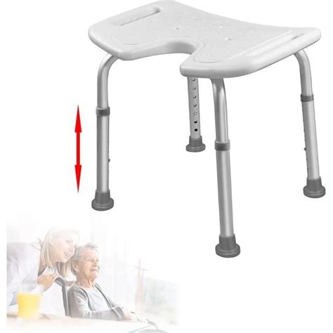 Tabouret de douche Hauteur réglable de 37 à 51 cm Siège de douche