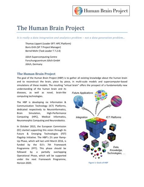 (PDF) The Human Brain Project - exascale.org · The Human Brain Project ...