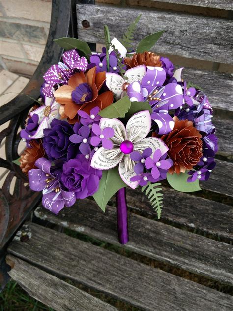 Custom Paper Flower Wedding Bouquets You Pick The Colors Etsy