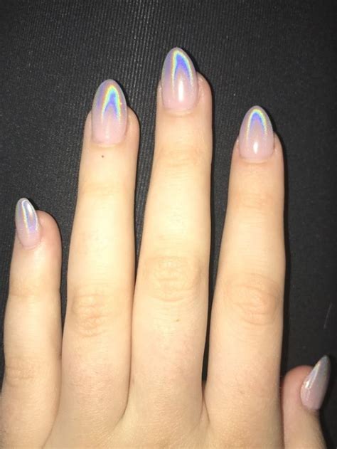 Med Tech Almond Acrylic Nails Glitter Fade Nails