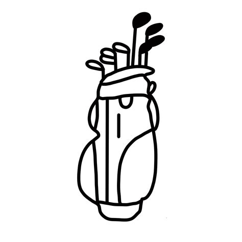 Golf Club Bag Hand Drawn Organic Line Doodle 34914985 PNG