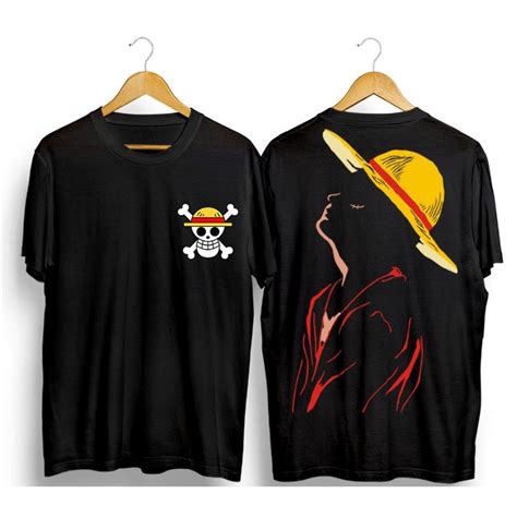 Jual T Shirt Kaos Anime One Piece Luffy Big Siluet Shopee Indonesia