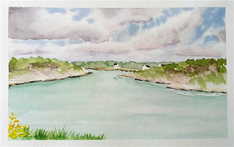 Aquarelle Paysage Marin Pas Pas Facile