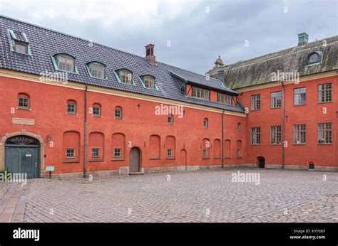 Inside the yards of Halmstad Castle, Halmstad Municipality, Halland ...