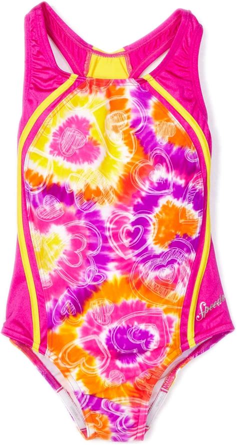 Speedo Big Girls Tye Dye Love Sport Splice One Piece