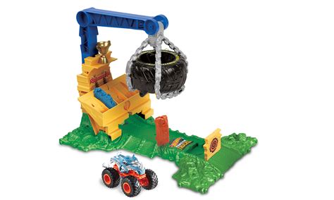 Hot Wheels Monster Trucks Arena Smashers Masywny ładunek wyzwanie Pojazdy tory i garaże