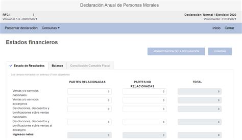 Declaración Anual De Personas Morales 2020 Prontuario De