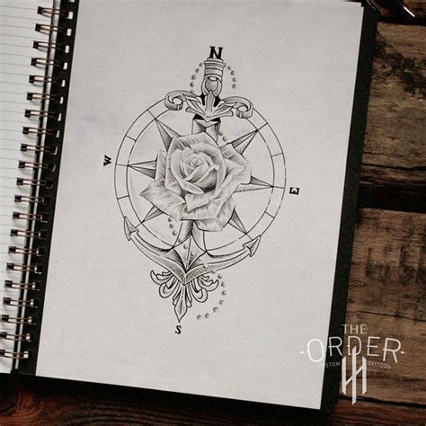 Compass Rose Tattoo Drawing