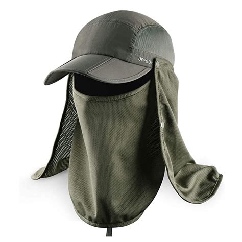 Fishing Hat Sun Cap with Neck Face Cover Flap Sun Protection Baseball ...