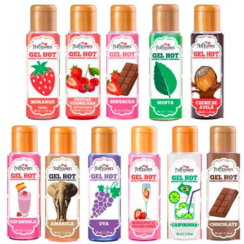 Gel Aromatizante Quente Hot Para Sexo Oral Hot Flowers Aline Lingerie